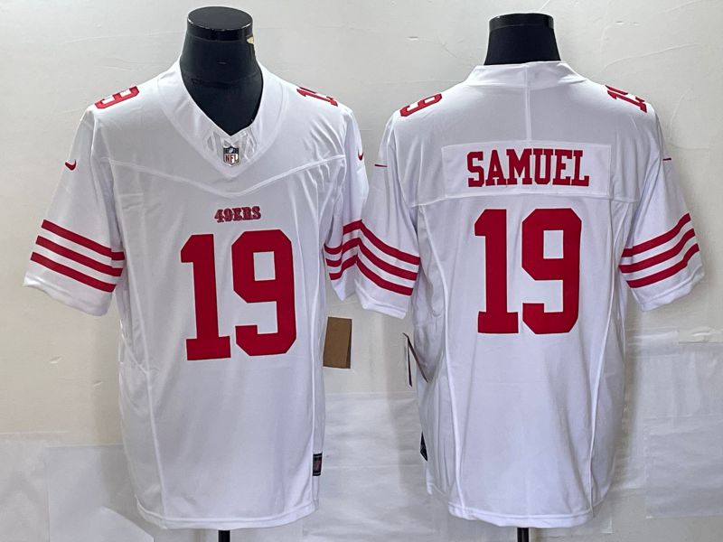 Men San Francisco 49ers 19 Samuel White 2023 Nike Vapor Limited NFL Jersey style 2